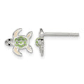 Sterling Silver Multi-color Enameled Sea Turtle Post Earrings