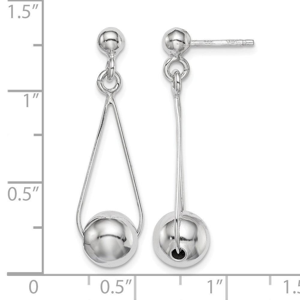 Sterling Silver Rhodium-plated Post Dangle Earrings