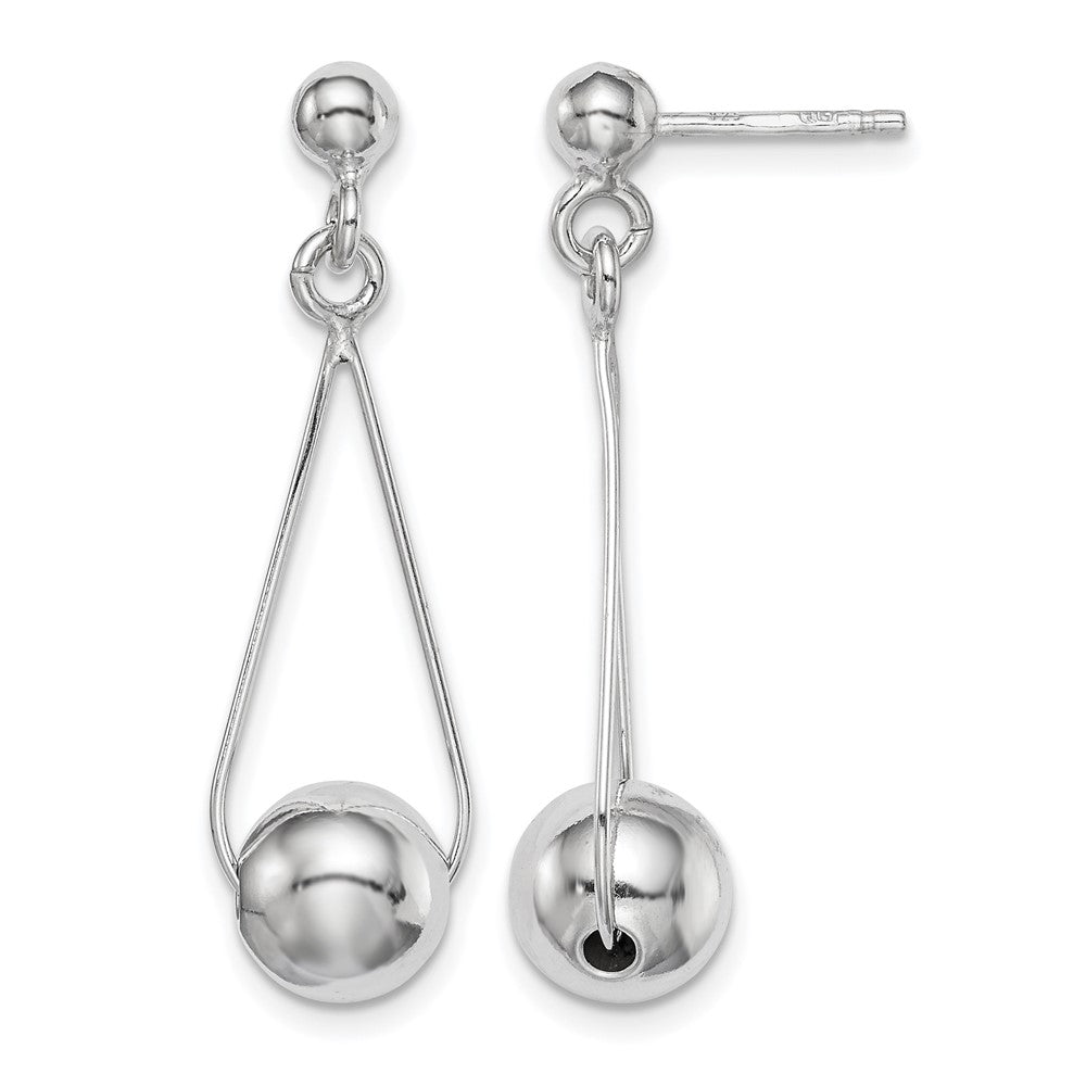 Sterling Silver Rhodium-plated Post Dangle Earrings