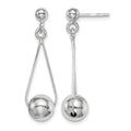 Sterling Silver Rhodium-plated Post Dangle Earrings