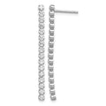 Sterling Silver Rhodium-plated Polished Fancy CZ Post Dangle Earrings