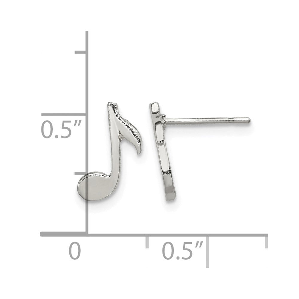 Sterling Silver Musical Note Mini Earrings