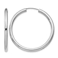 Sterling Silver Rhodium-plated 3x40mm Endless Tube Hoop Earrings