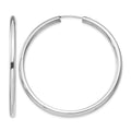 Sterling Silver Rhodium-plated 3x50mm Endless Tube Hoop Earrings