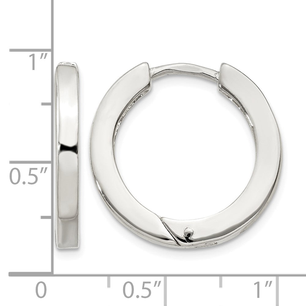 Sterling Silver 2.5x20mm Hinged Hoop Earrings