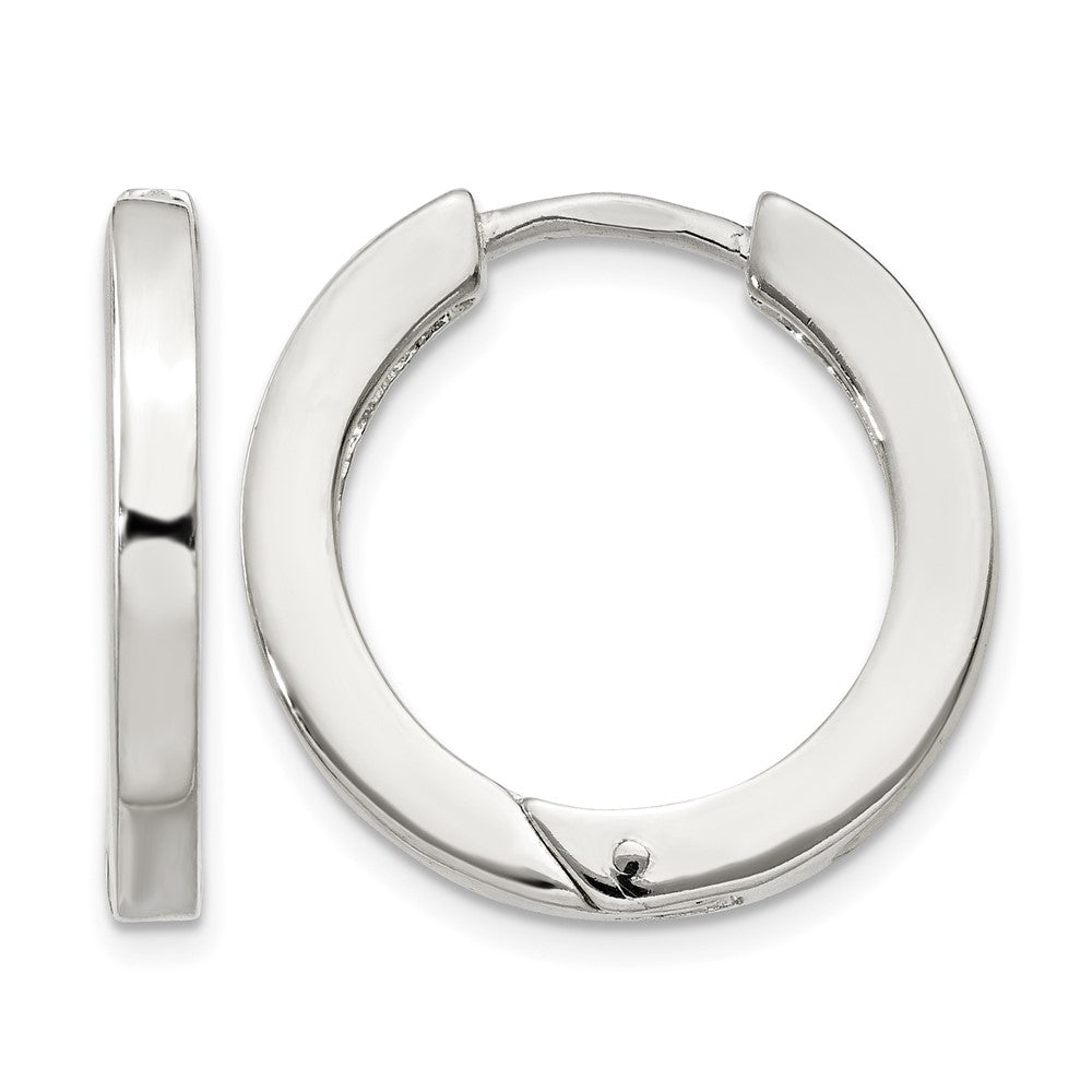 Sterling Silver 2.5x20mm Hinged Hoop Earrings