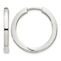 Sterling Silver 2.5x25mm Hinged Hoop Earrings