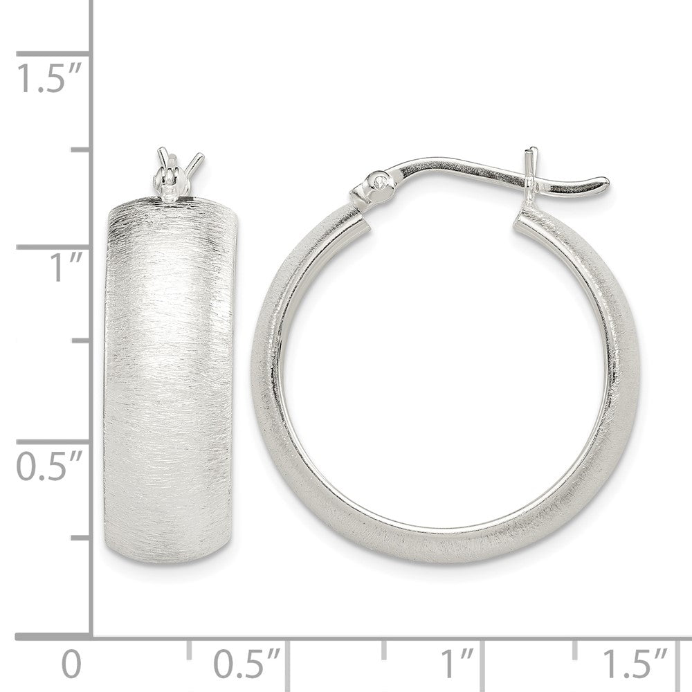 Sterling Silver Polished & Laser-cut 8.5x25mm Round Hoop Earrings