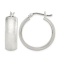 Sterling Silver Polished & Laser-cut 8.5x25mm Round Hoop Earrings