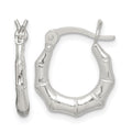 Sterling Silver Polished Bamboo Hoop Earrings