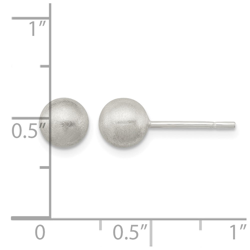 Sterling Silver Polished 6mm Laser-cut Post Earrings