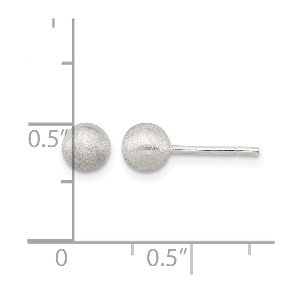 Sterling Silver Polished 5mm Laser-cut Post Earrings