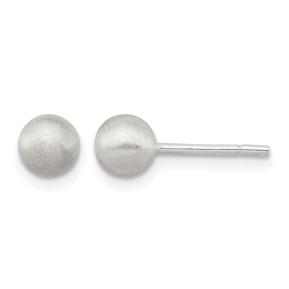 Sterling Silver Polished 5mm Laser-cut Post Earrings