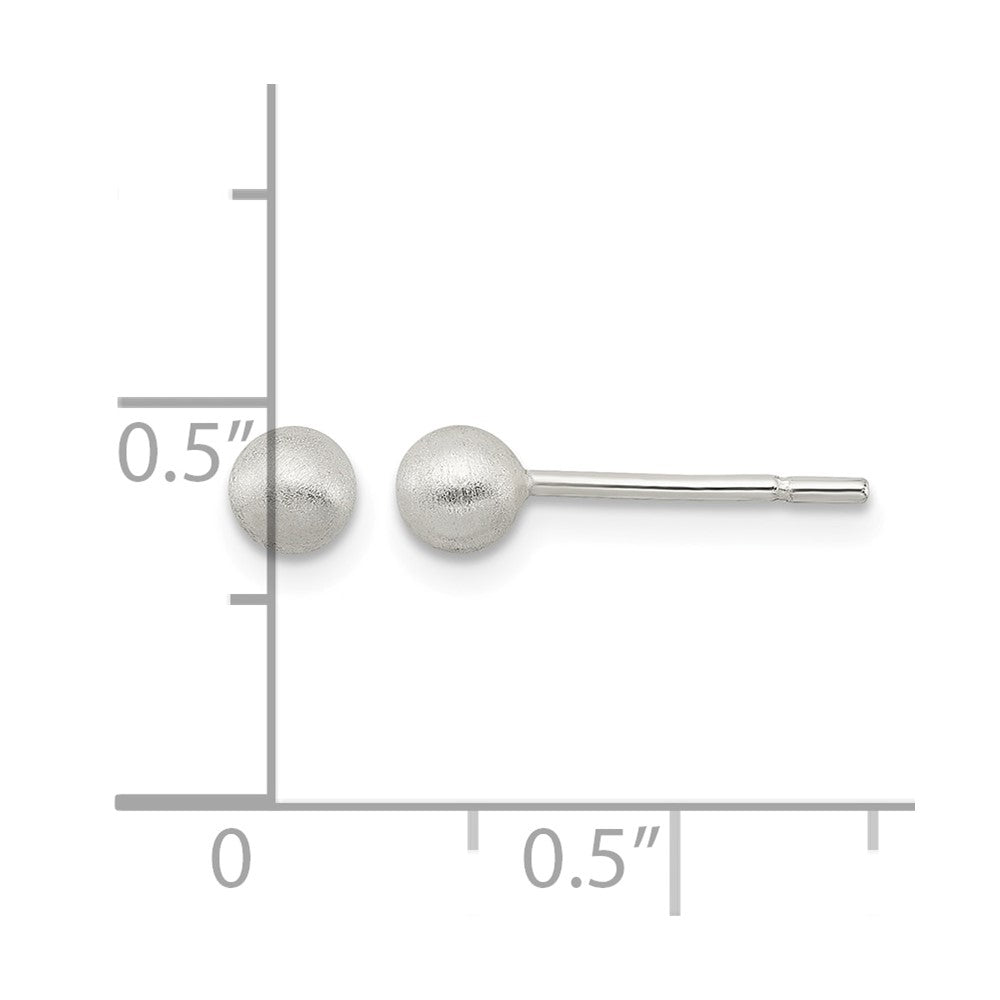 Sterling Silver Polished 4mm Laser-cut Post Earrings