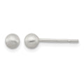 Sterling Silver Polished 4mm Laser-cut Post Earrings