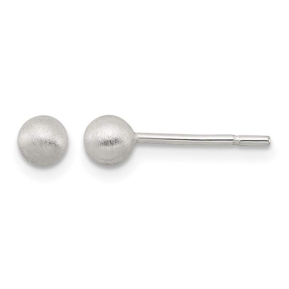 Sterling Silver Polished 4mm Laser-cut Post Earrings