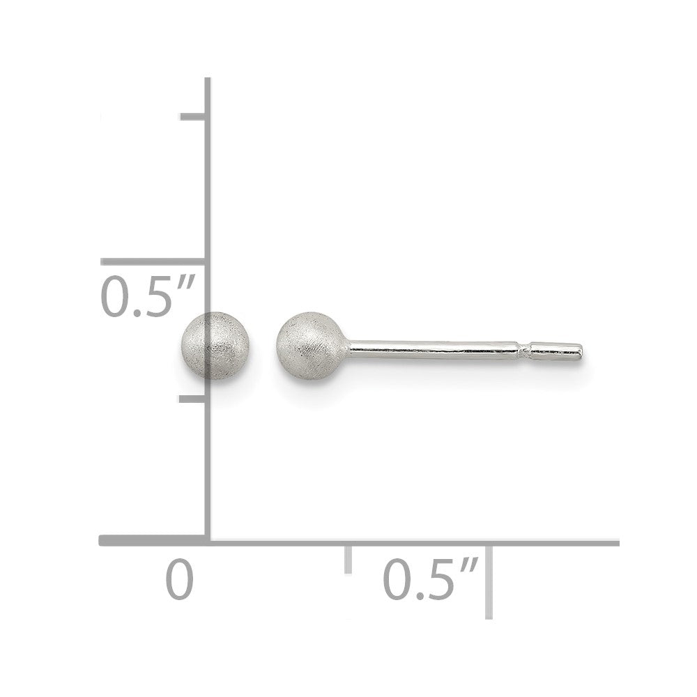 Sterling Silver Polished 3mm Laser-cut Post Earrings