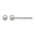 Sterling Silver Polished 3mm Laser-cut Post Earrings