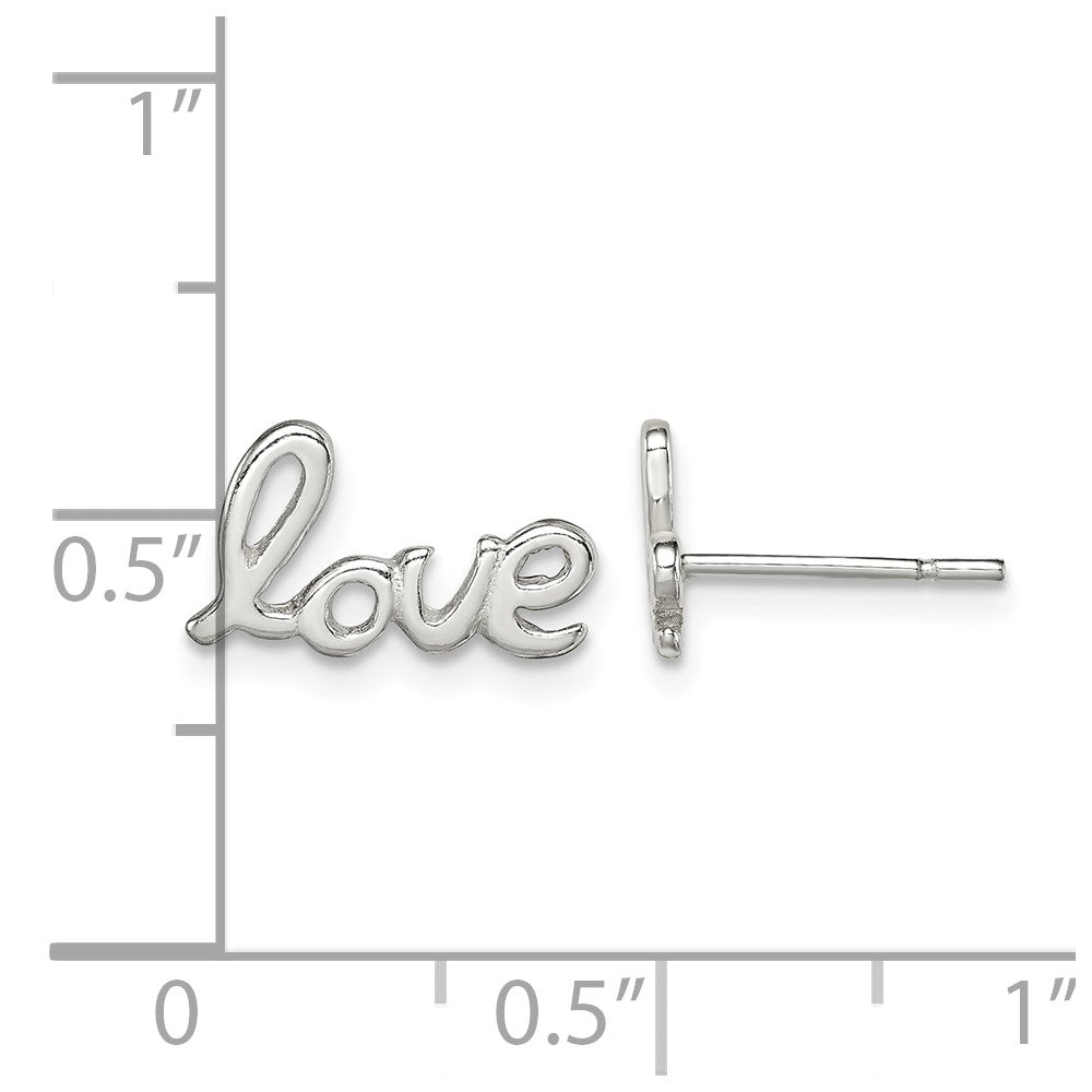 Sterling Silver Polished Love Post Earrings