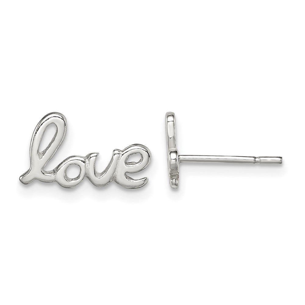 Sterling Silver Polished Love Post Earrings