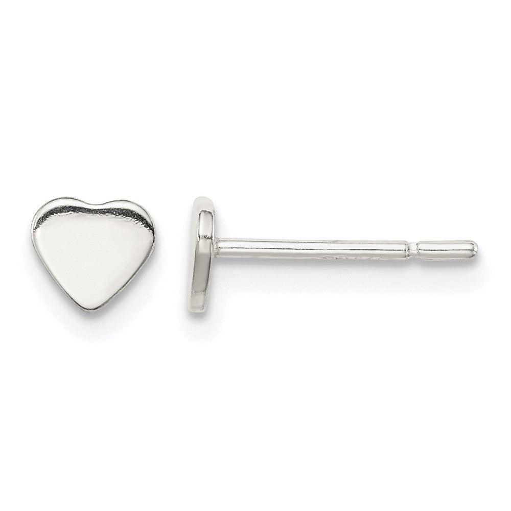 Sterling Silver Polished Heart Post Earrings