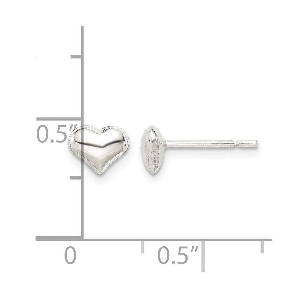 Sterling Silver Polished Heart Post Earrings