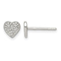 Sterling Silver CZ Heart Post Earrings