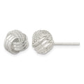 Sterling Silver Polished and Textured Knot Post Earrings