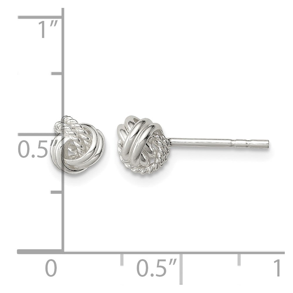 Sterling Silver Polished and Textured Knot Post Earrings