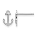 Sterling Silver Rhodium-plated Polished Anchor Post Earrings