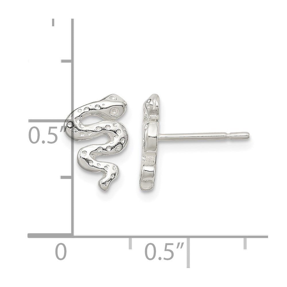 Sterling Silver Polished Snake Post Earrings