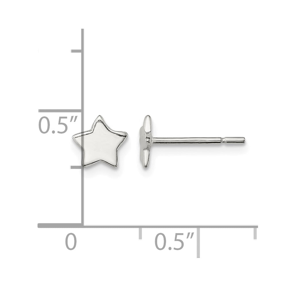 Sterling Silver Polished Star Post Earrings