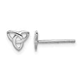 Sterling Silver Rhodium-plated Polished Celtic Knot Post Earrings