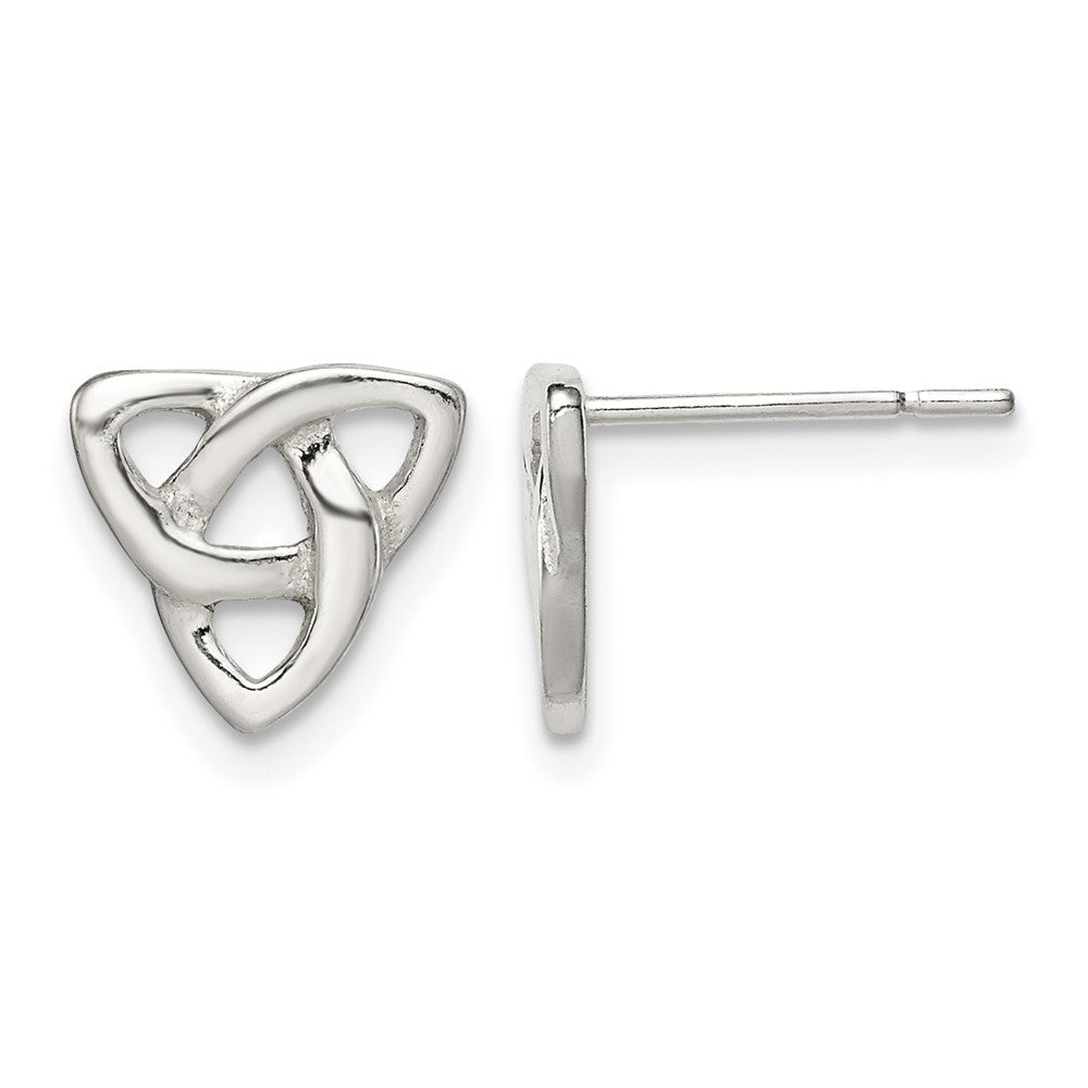 Sterling Silver Polished Celtic Knot Post Earrings