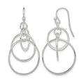 Sterling Silver Polished Intertwined Circles Dangle Earrings