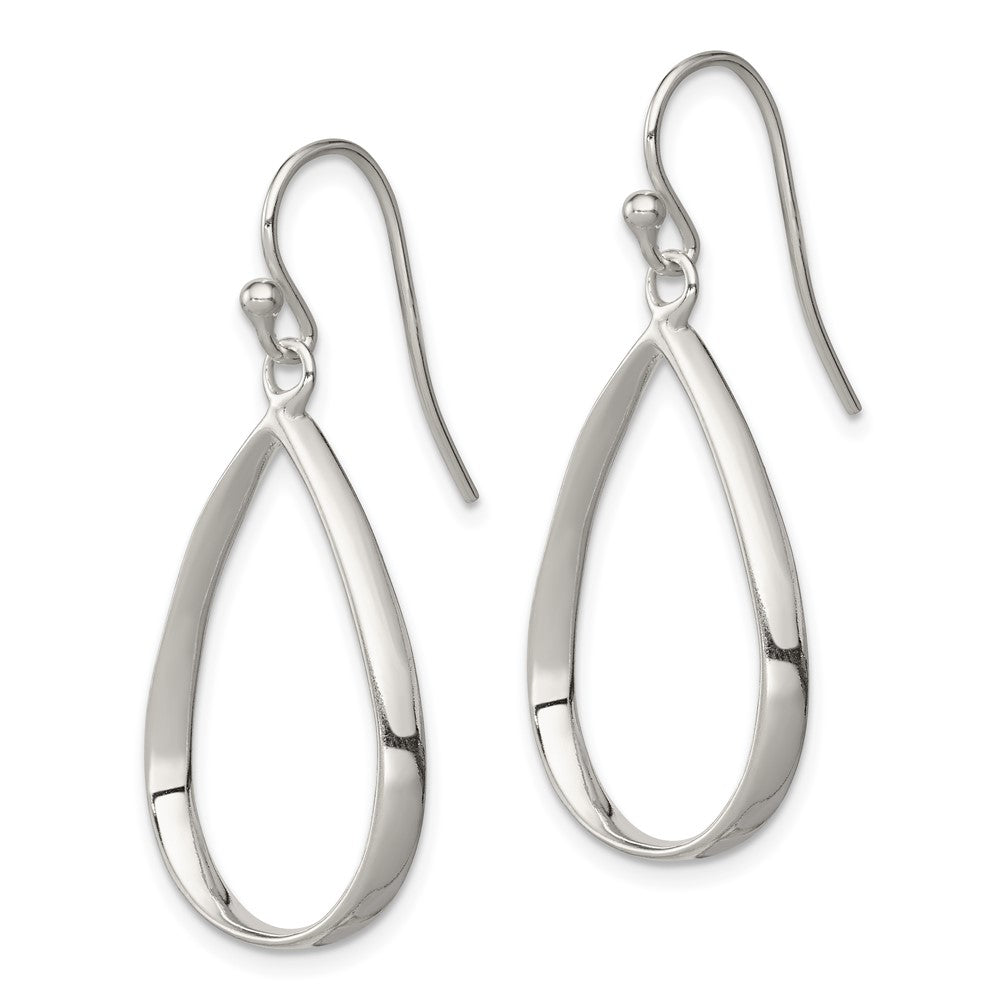 Sterling Silver Polished Teardrop Dangle Earrings