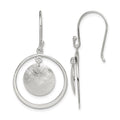 Sterling Silver Polished & Brushed Circles Dangle Earrings