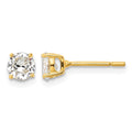 Sterling Silver Gold-tone Polished 5mm CZ Post Earrings