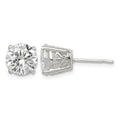 Sterling Silver Polished 8mm Round CZ Swirl Basket Set Stud Earrings