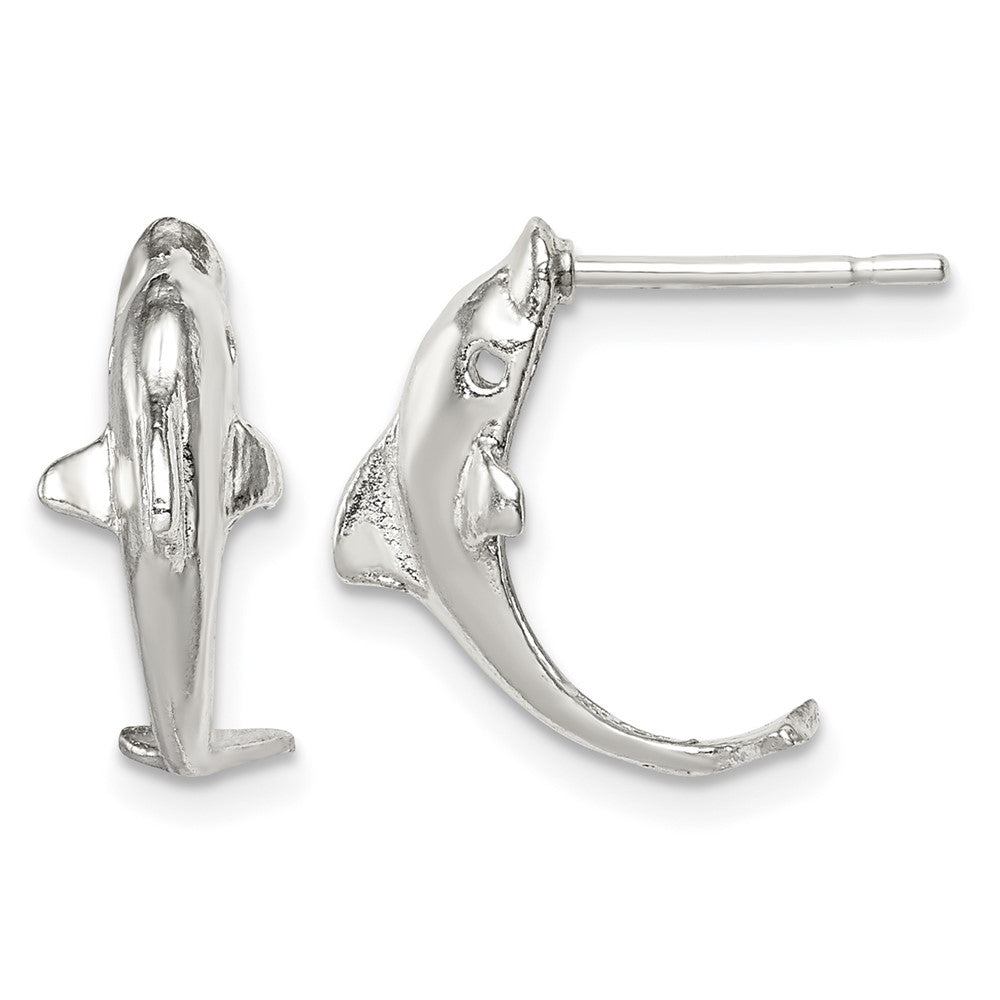 Sterling Silver Dolphin Mini Earrings