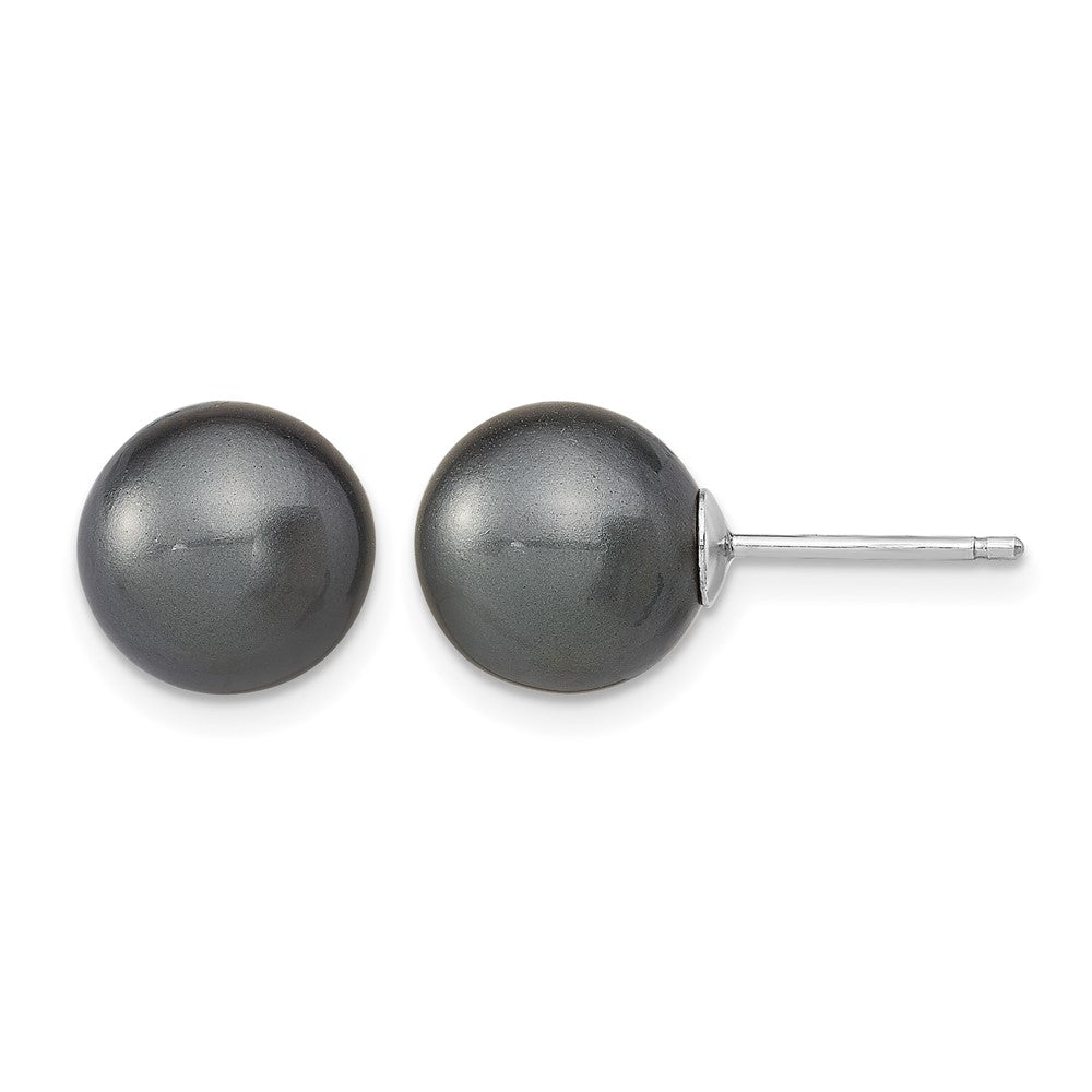 Sterling Silver RH 10-11mm Wht/Pink/Blk Imit. Shell Pearl Earring Set