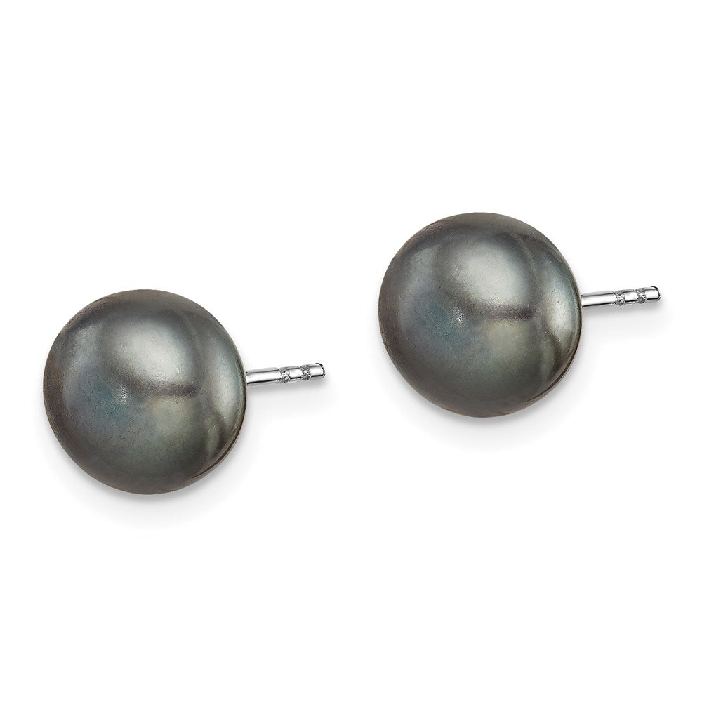 Sterling Silver Rhodium 8-9mm FWC 5 Pairs Pearl Button Stud Earring Set