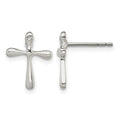 Sterling Silver Polished Diamond Cross Post Earrings