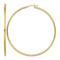 Sterling Silver Gold-Tone Polished 2x70mm Hoop Earrings