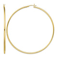 Sterling Silver Gold-Tone Polished 2x80mm Hoop Earrings