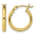 Sterling Silver Gold-Tone Polished 2x15mm Hoop Earrings