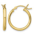 Sterling Silver Gold-Tone Polished 2x18mm Hoop Earrings