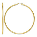 Sterling Silver Gold-Tone Polished 2.5x70mm Hoop Earrings