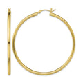 Sterling Silver Gold-Tone Polished 2.5x55mm Hoop Earrings