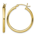 Sterling Silver Gold-Tone Polished 2.5x28mm Hoop Earrings